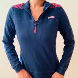 Women’s Navy and Pink Vineyard Vines Sweatshirt